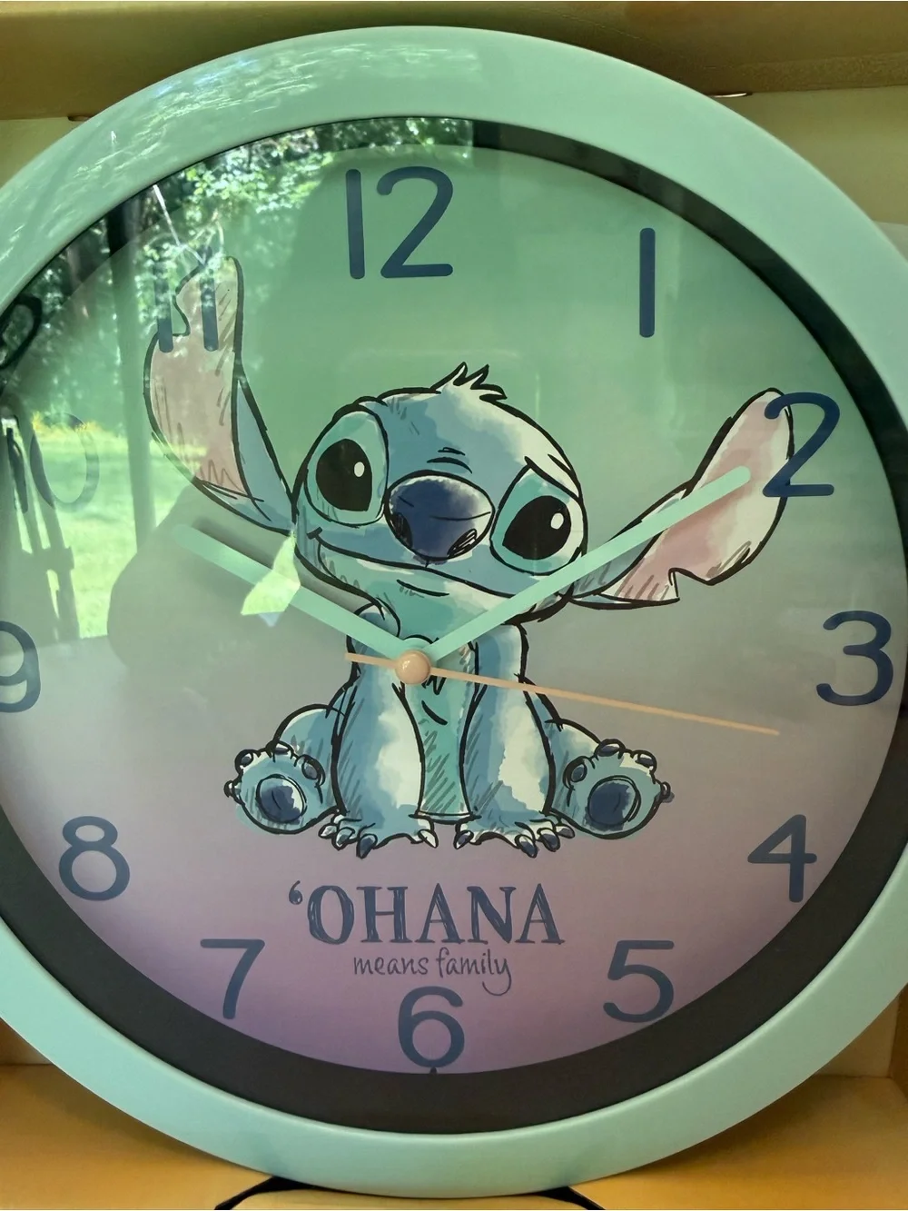 NIB Disney Stitch 'Ohana' Blue Wall Clock Battery Operated